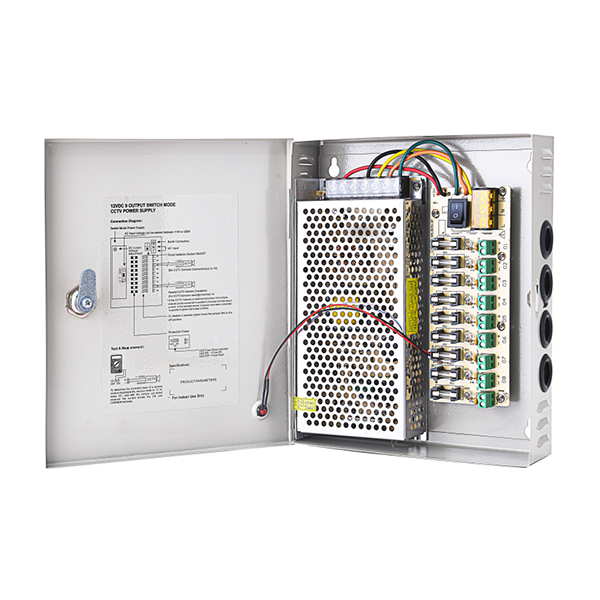 ROTOR Supply 12V/10A with 9 outputs and Metal Box