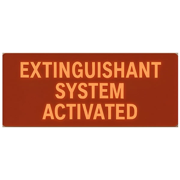 L-EXT SYS ACT Καρτέλα μηνύματος για την συσκευή DOA FJ/CPD. Μήνυμα: EXTINGUISHANT SYSTEM ACTIVATED