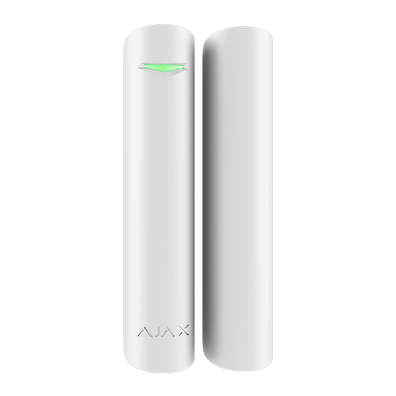 AJAX - DOOR PROTECT PLUS SUPERIOR WHITE Ασύρματη μαγνητική επαφή SUPERIOR, με ενσωματωμένους αισθητήρες κραδασμού και κλίσης, σε λευκό χρώμα.