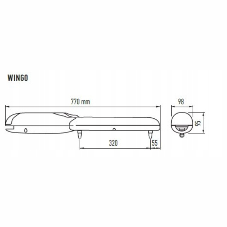 Nice WINGO 2024 (Basic Διπλό Kit) Σετ μηχανισμών 24V για ανοιγόμενες αυλόπορτες έως 2m