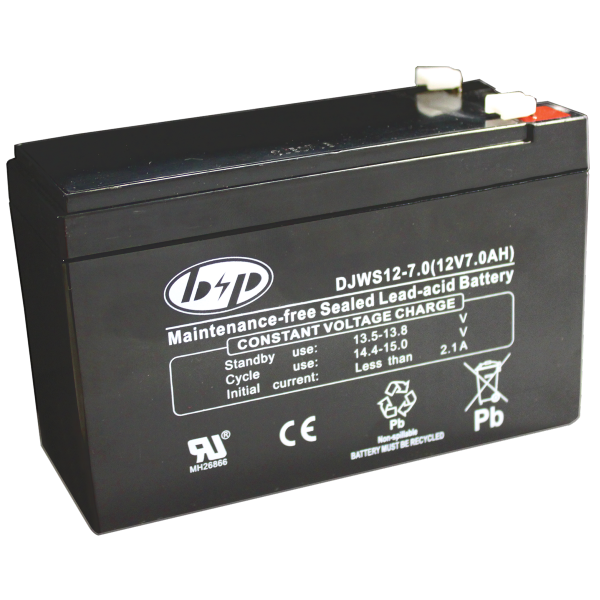 B&P - BATTERY 12V 7AH Επαναφορτιζόμενη μπαταρία μολύβδου 12V / 7Ah.