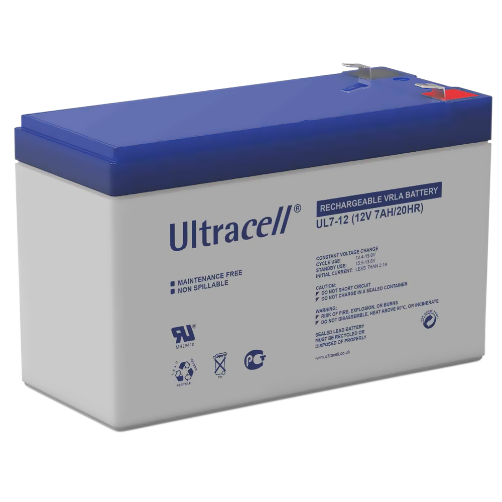 ULTRACELL - BATTERY 12V 7AH Επαναφορτιζόμενη μπαταρία μολύβδου 12V / 7Ah.