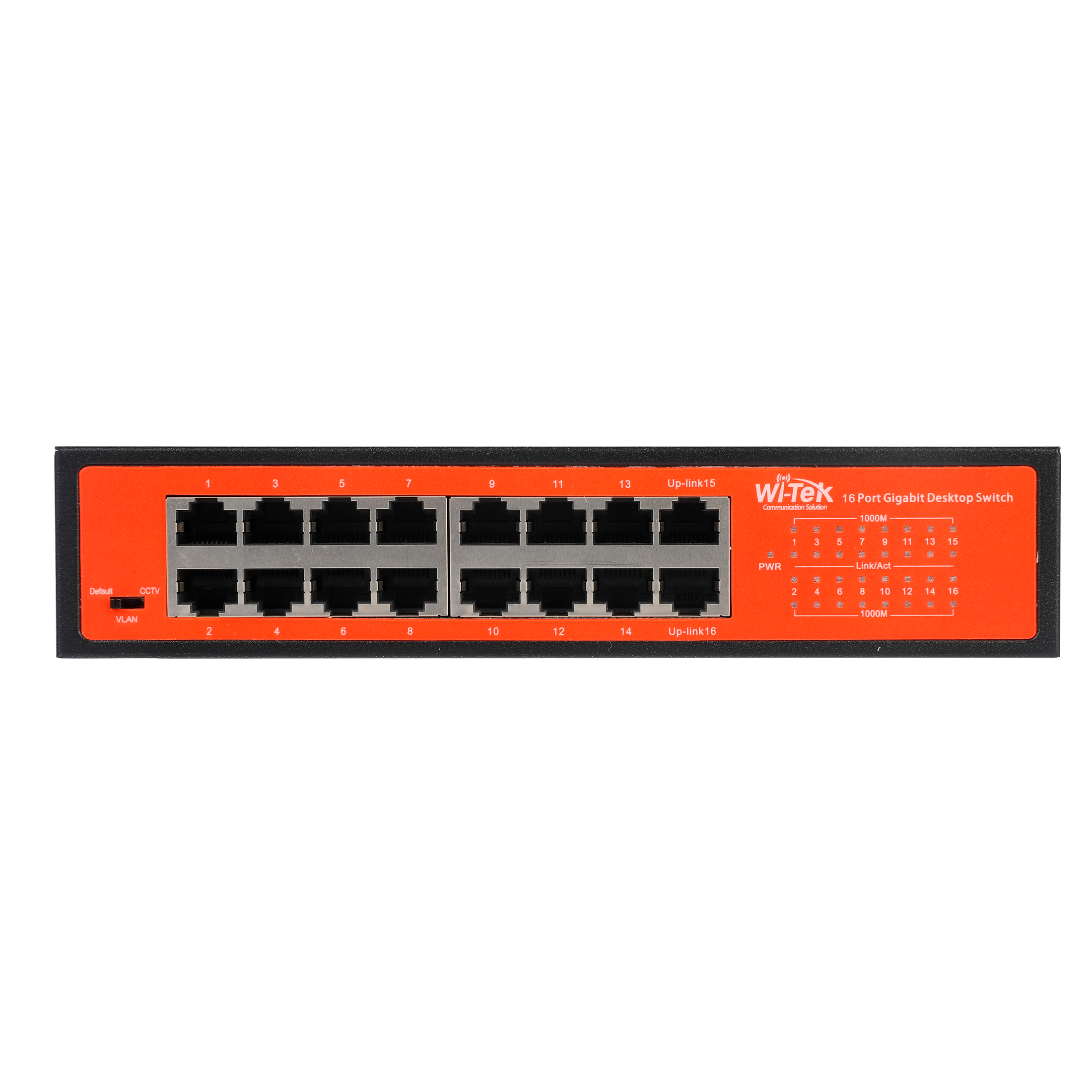 WI-TEK - WI-SG116D V2 Switch 16 θυρών 1000Mbps με VLAN. Mεταλλικό περίβλημα.