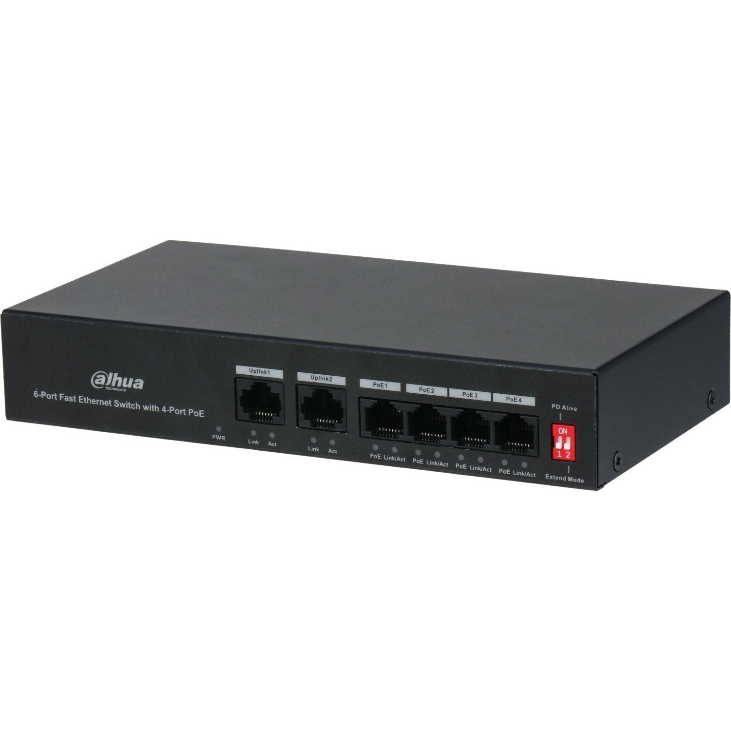 DAHUA - PFS3006-4ET-36 Switch με 4 θύρες PoE και 2 θύρες uplink. Τροφοδοσία 36W. (Unmanaged)