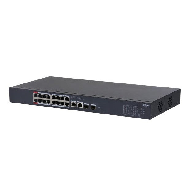 DAHUA - CS4218-16ET-135 Cloud Managed Switch με 16 θύρες PoE, 2 θύρες uplink 1000Mbps και 2 θύρες SFP.