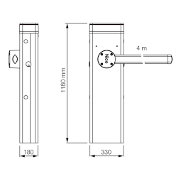Nice S4BAR INOX Σετ Μπάρα Ελέγχου Κυκλοφορίας με 4m Κοντάρι