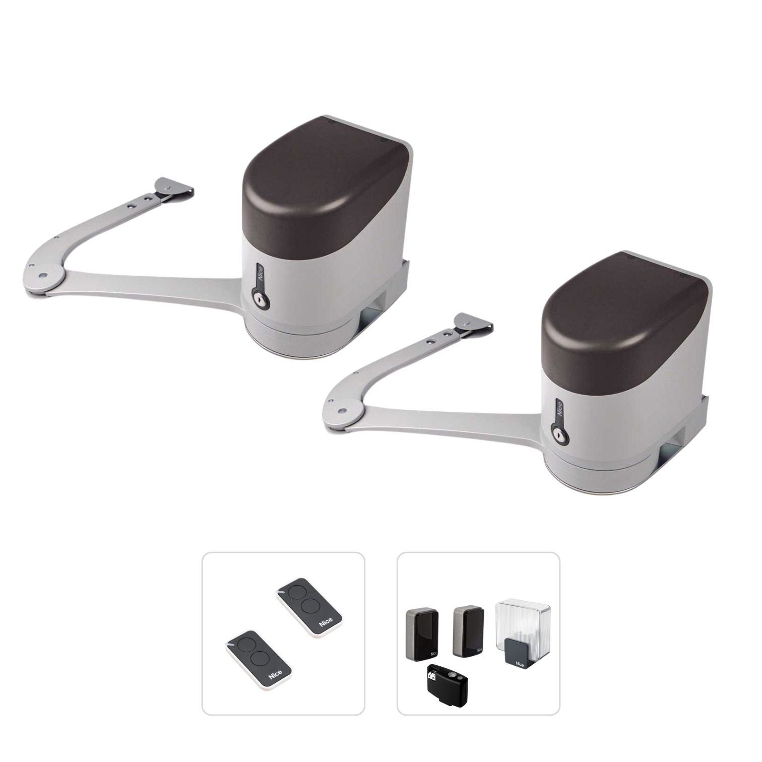 Nice HYKE (Premium Διπλό Kit) - Σετ μηχανισμών 24V για ανοιγόμενες αυλόπορτες έως 3,5 μέτρα και 300kg
