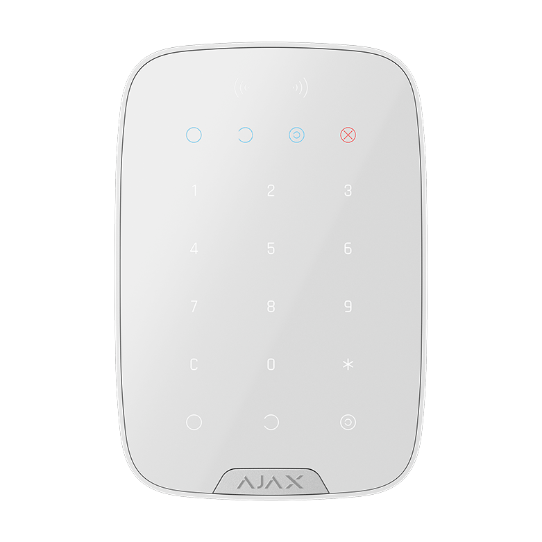 AJAX - KEYPAD PLUS SUPERIOR WHITE Ασύρματο πληκτρολόγιο αφής SUPERIOR, με ενσωματωμένο Proximity Reader, σε λευκό χρώμα.