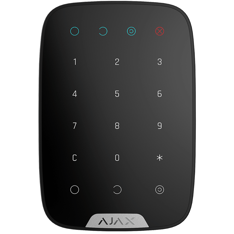 AJAX - KEYPAD BLACK Ασύματο πληκτρολόγιο αφής, σε μαύρο χρώμα.