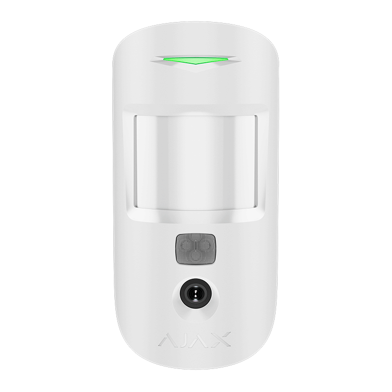 AJAX - MOTION CAM SUPERIOR (PhOD) WHITE Ασύρματος ανιχνευτής κίνησης SUPERIOR με ενσωματωμένη κάμερα για φωτογραφίες κατ' επιλογή (PhOD), σε λευκό χρώμα.