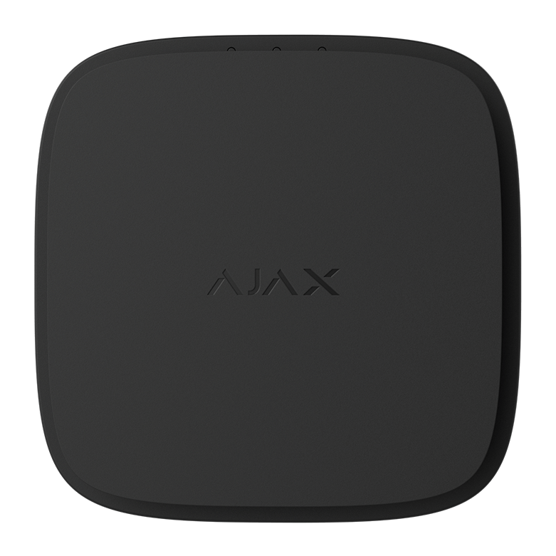 AJAX - FIRE PROTECT 2 RB (HEAT/SMOKE) BLACK Νέος ασύρματος ανιχνευτής καπνού και θερμοκρασίας με ενσωματωμένη σειρήνα, μαύρο χρώμα.