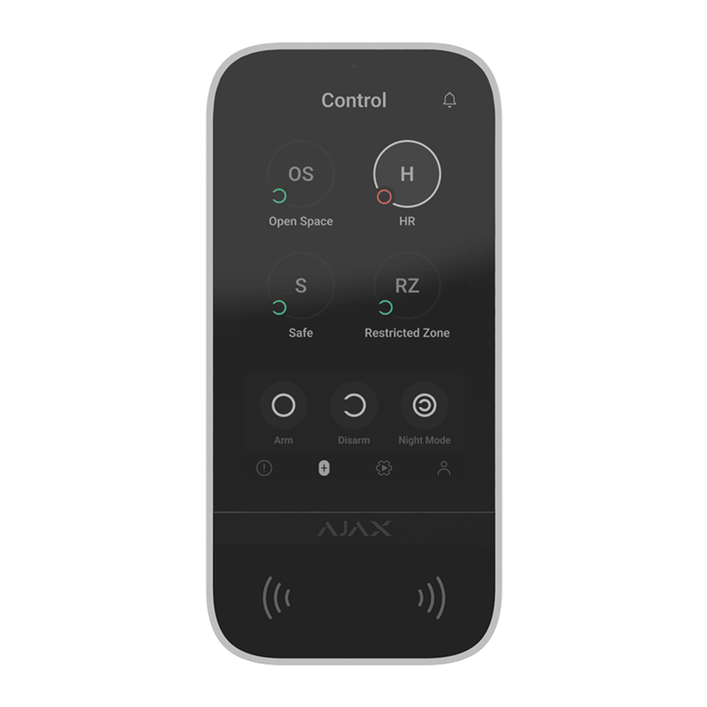 AJAX - KEYPAD TOUCHSCREEN WHITE Ασύρματο πληκτρολόγιο με οθόνη αφής 5'' (inch), σε λευκό χρώμα.