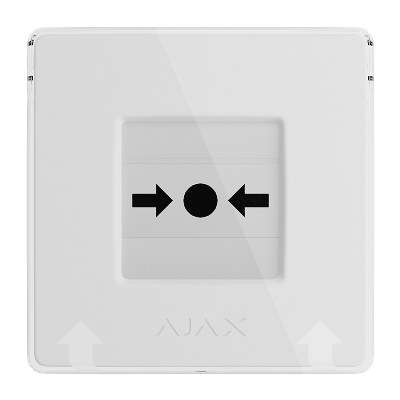AJAX - MANUAL CALL POINT (WHITE) Ασύρματο μπουτόν επίτοιχης τοποθέτησης για χειροκίνητη αναγγελία συναγερμού και χρήση σεναρίων αυτοματισμού, σε λευκό χρώμα.