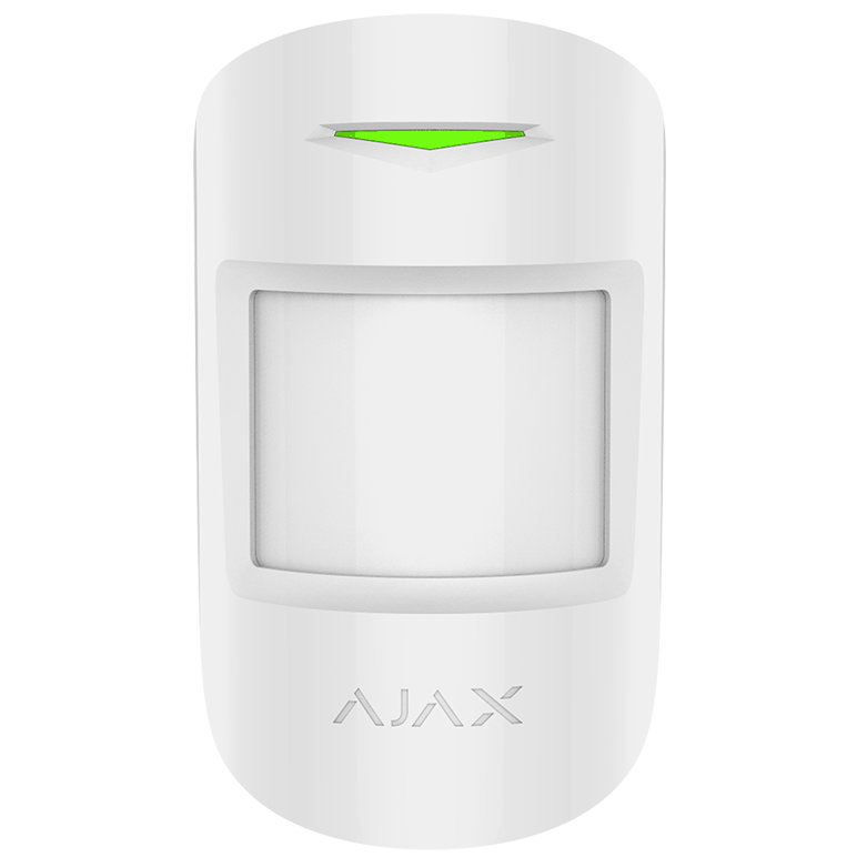 AJAX - MOTION PROTECT PLUS WHITE Ασύρματος ανιχνευτής κίνησης διπλής τεχνολογίας (PIR & Microwave), σε λευκό χρώμα.