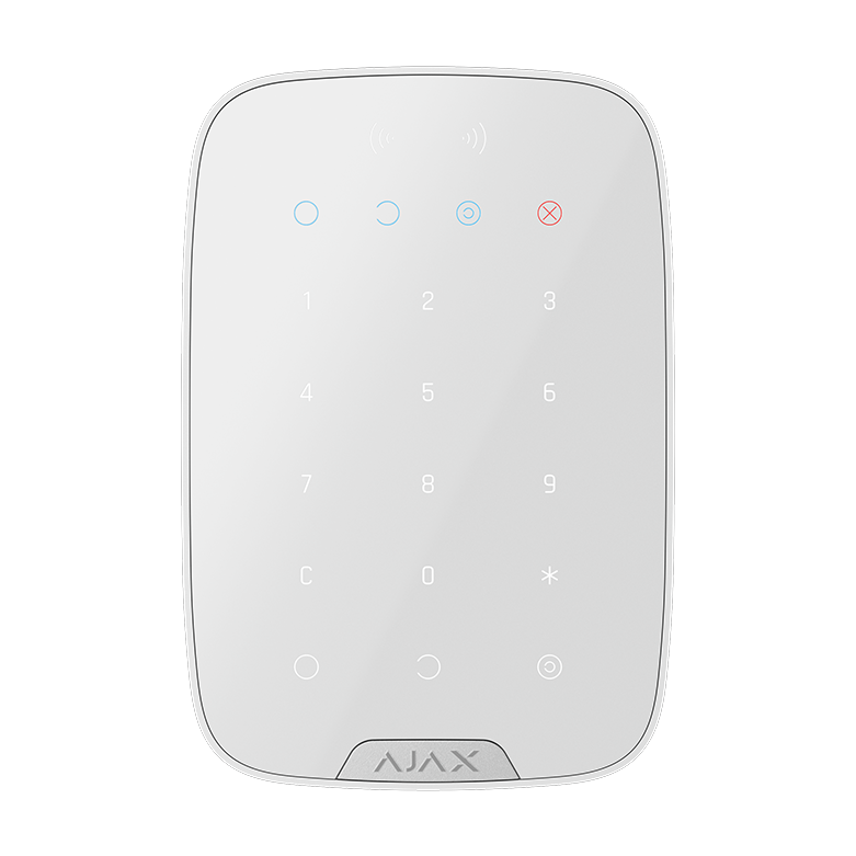 AJAX - KEYPAD PLUS SUPERIOR WHITE Ασύρματο πληκτρολόγιο αφής SUPERIOR, με ενσωματωμένο Proximity Reader, σε λευκό χρώμα.