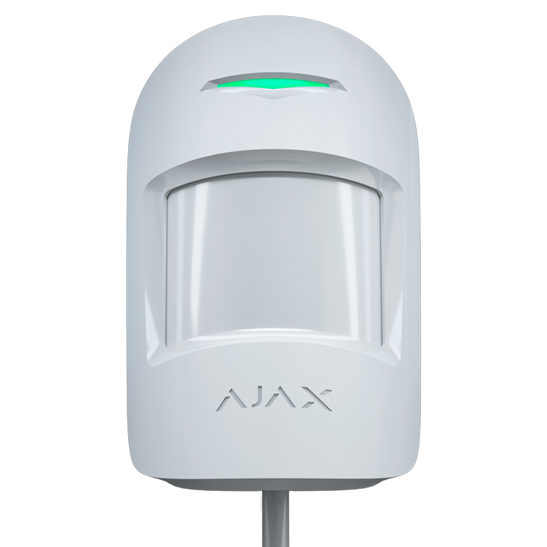 AJAX - MOTION PROTECT PLUS FIBRA WHITE Ενσύρματος ανιχνευτής FIBRA, PIR, Μicrowave & Pet Friendly (20kg) σε λευκό χρώμα.