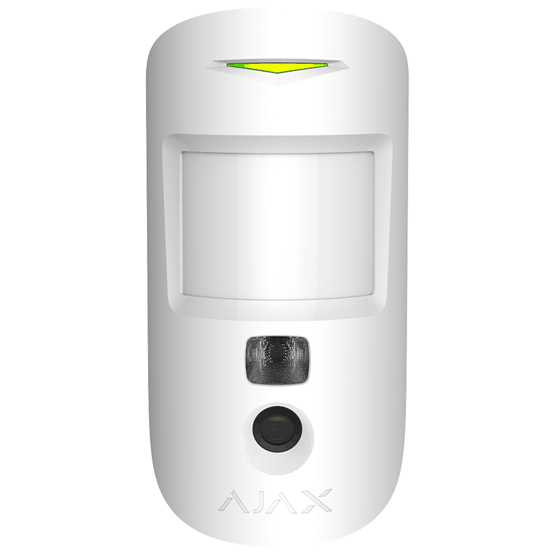 AJAX - MOTION CAM WHITE Ασύρματος ανιχνευτής κίνησης με ενσωματωμένη κάμερα, σε λευκό χρώμα.