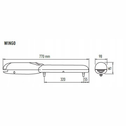 Nice WINGO 4 (Basic Διπλό Kit) Σετ μηχανισμών 230V για ανοιγόμενες αυλόπορτες έως 2m