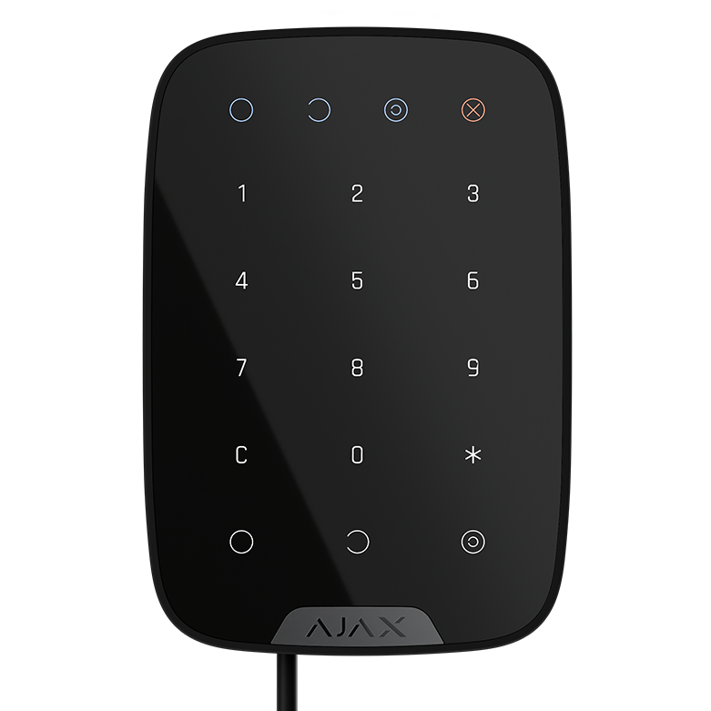 AJAX - KEYPAD FIBRA BLACK Ενσύρματο πληκτρολόγιο FIBRA, σε μαύρο χρώμα.
