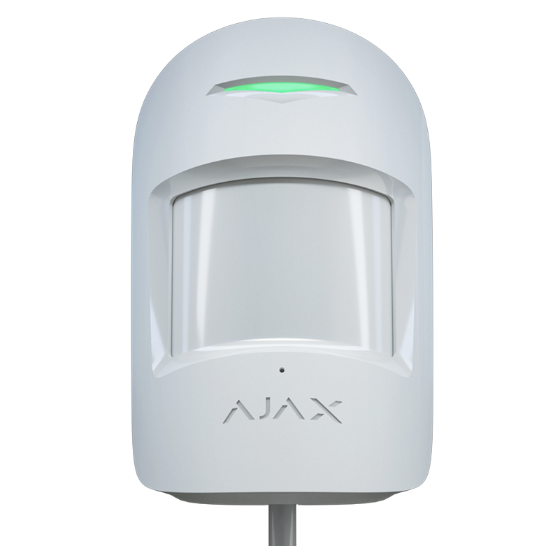 AJAX - COMBIPROTECT FIBRA WHITE Ενσύρματος ανιχνευτής κίνησης FIBRA, PIR, Glass Break & Pet Friendly (20kg) σε λευκό χρώμα.
