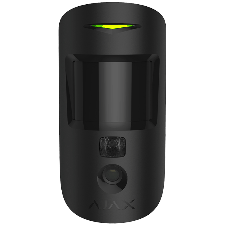 AJAX - MOTION CAM BLACK Ασύρματος ανιχνευτής κίνησης με ενσωματωμένη κάμερα, σε μαύρο χρώμα.