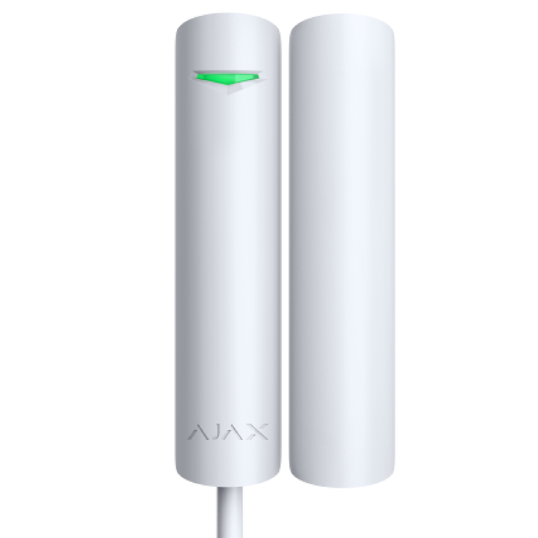 AJAX - DOOR PROTECT PLUS FIBRA WHITE Μαγνητική επαφή FIBRA, με ενσωματωμένους αισθητήρες κραδασμού και κλίσης σε λευκό χρώμα.