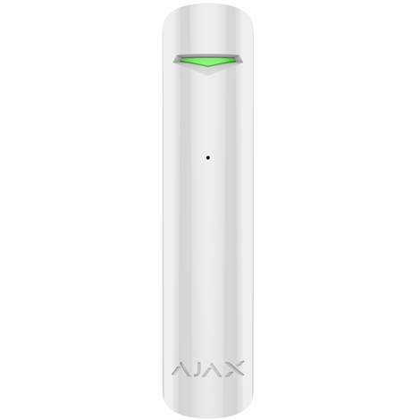 AJAX - GLASS PROTECT WHITE Ασύρματος ανιχνευτής θραύσης κρυστάλλων, σε λευκό χρώμα.
