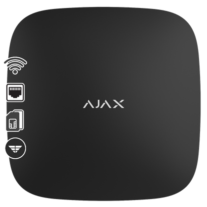 AJAX - HUB 2 PLUS BLACK Ασύρματη κεντρική μονάδα με Dual Μicro SIM (2G/3G/LTE), Ethernet και Wifi σε μαύρο χρώμα.