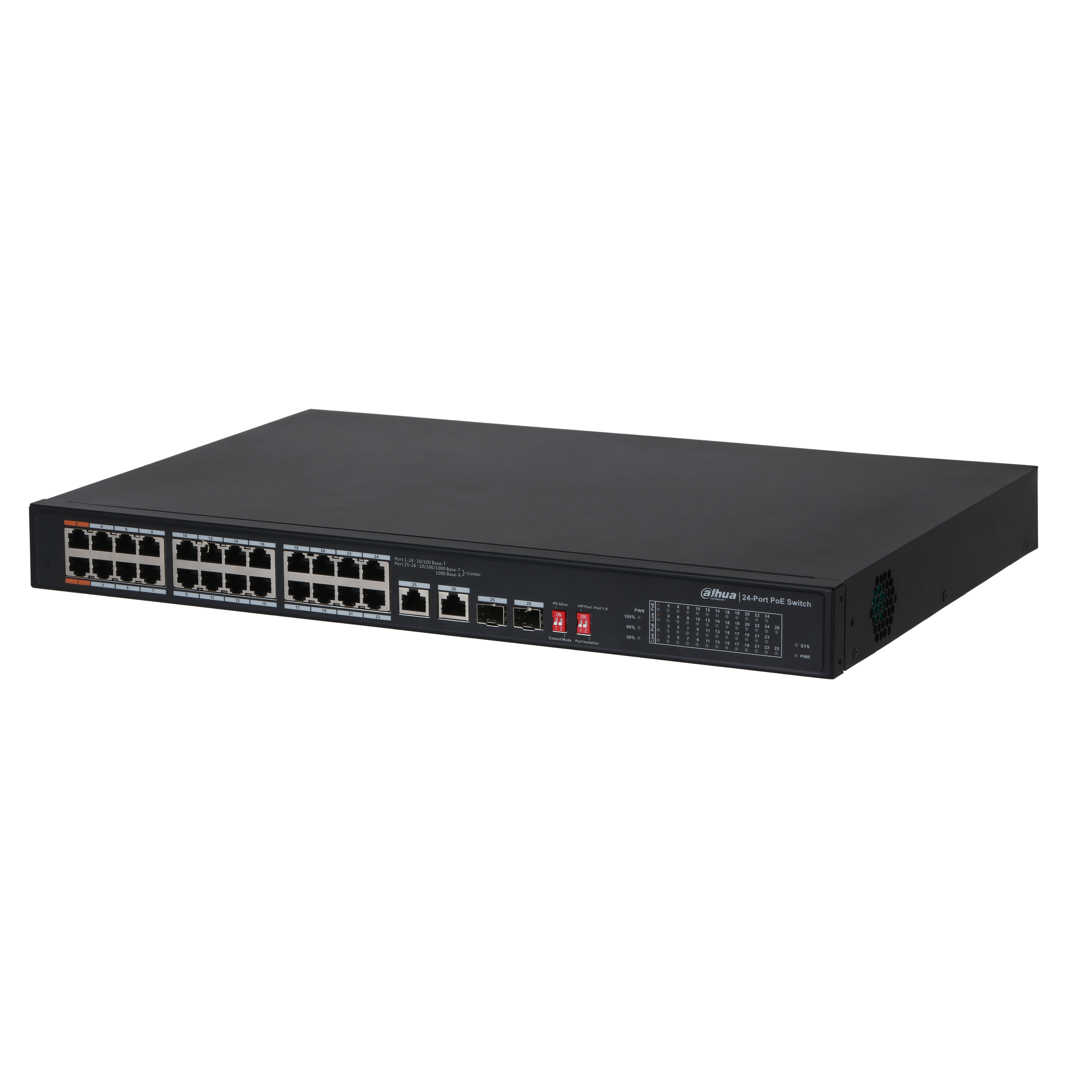 DAHUA - CS4226-24ET-240 Cloud Managed Switch με 24 θύρες PoE, 2 θύρες uplink 1000Mbps και 2 θύρες SFP. Τροφοδοσία 240W.
