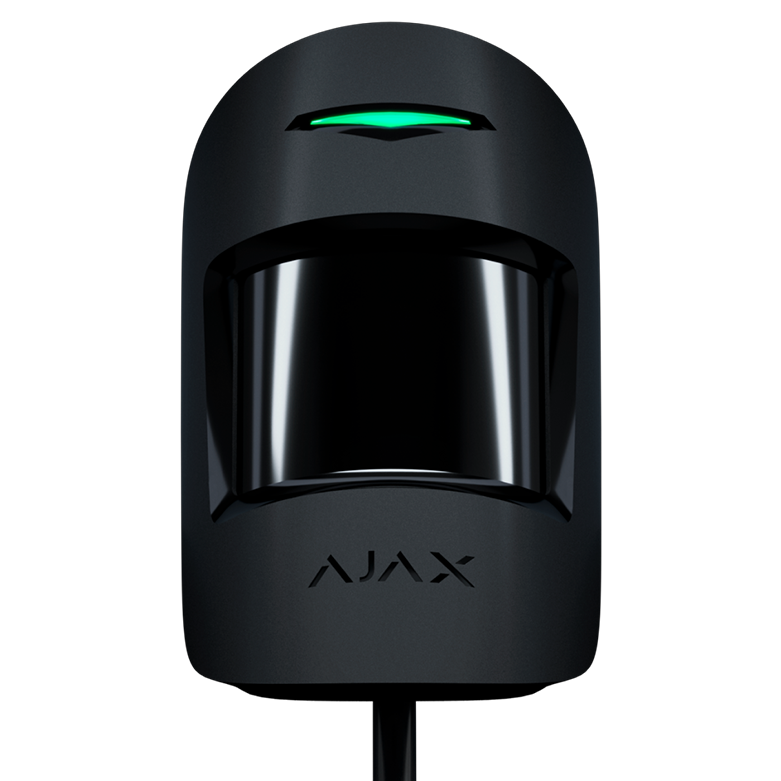 AJAX - MOTION PROTECT PLUS FIBRA BLACK Ενσύρματος ανιχνευτής FIBRA, PIR, Μicrowave & Pet Friendly (20kg) σε μαύρο χρώμα.