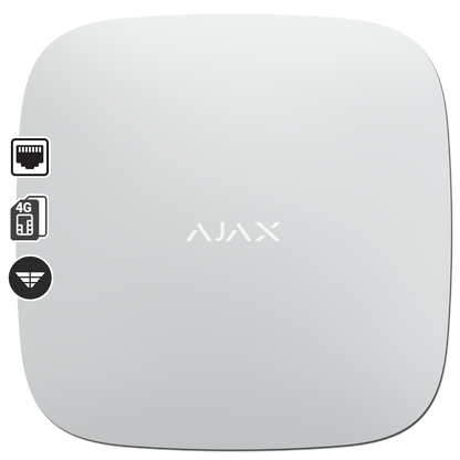 AJAX - HUB 2 (4G) WHITE Ασύρματη κεντρική μονάδα με διασύνδεση GSM/GPRS (Dual Micro SIM 2G/3G/LTE) και Ethernet.