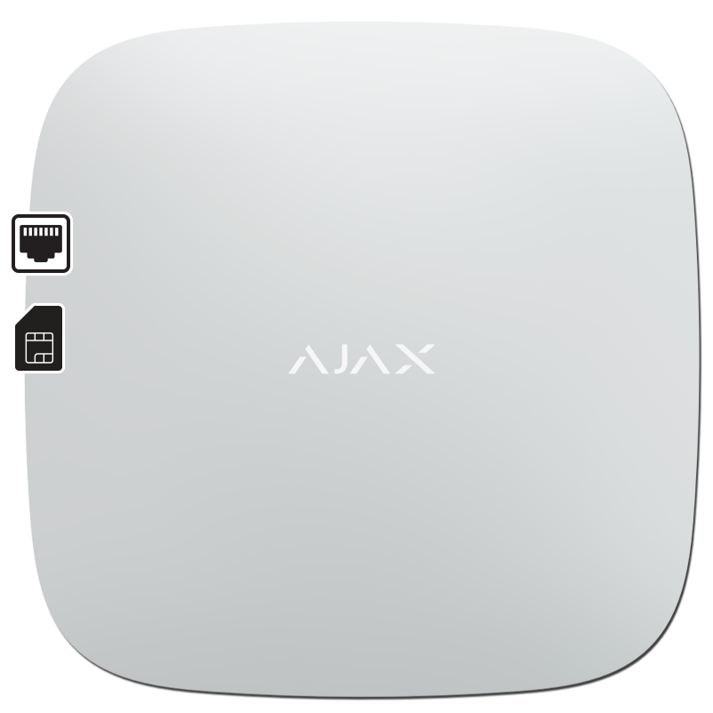 AJAX - HUB WHITE Ασύρματη κεντρική μονάδα GSM/GPRS και Ethernet , σε λευκό χρώμα.