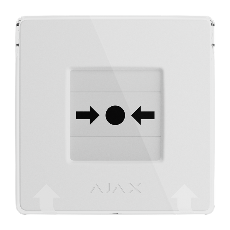 AJAX - MANUAL CALL POINT (WHITE) Ασύρματο μπουτόν επίτοιχης τοποθέτησης για χειροκίνητη αναγγελία συναγερμού και χρήση σεναρίων αυτοματισμού, σε λευκό χρώμα.