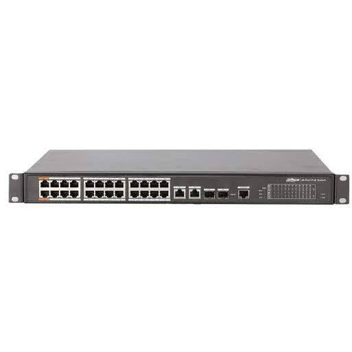 DAHUA - PFS4226-24ET-360-V3 Switch με 24 θύρες PoE, 2 θύρες uplink 1000Mbps και 2 θύρες SFP. (Managed)