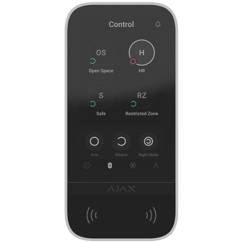AJAX - KEYPAD TOUCHSCREEN WHITE Ασύρματο πληκτρολόγιο με οθόνη αφής 5'' (inch), σε λευκό χρώμα.