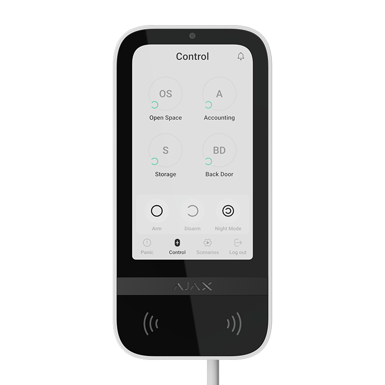 AJAX - KEYPAD TOUCHSCREEN WHITE FIBRA Ενσύρματο πληκτρολόγιο Fibra με οθόνη αφής 5'' (inch), σε λευκό χρώμα.