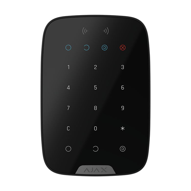 AJAX - KEYPAD PLUS SUPERIOR BLACK  Ασύρματο πληκτρολόγιο αφής SUPERIOR, με ενσωματωμένο Proximity Reader, σε μαύρο χρώμα.