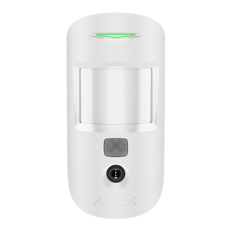 AJAX - MOTION CAM SUPERIOR (PhOD) WHITE Ασύρματος ανιχνευτής κίνησης SUPERIOR με ενσωματωμένη κάμερα για φωτογραφίες κατ' επιλογή (PhOD), σε λευκό χρώμα.